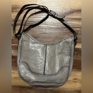 Frye Pebbled Leather Shoulder Bag in Gray